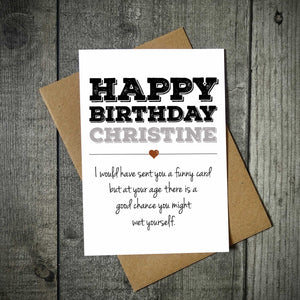 Personalised At Your Age Birthday Card