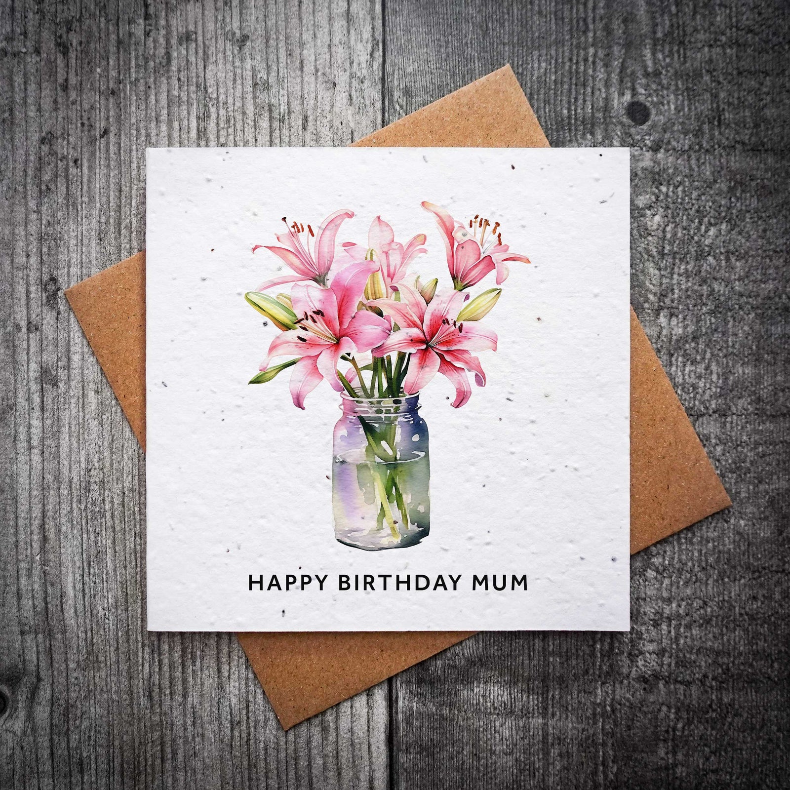 Plantable Lily Plantable Lily Birthday Card for Mum – Eco-Friendly Wildflower Seed CardBirthday Card For Mum