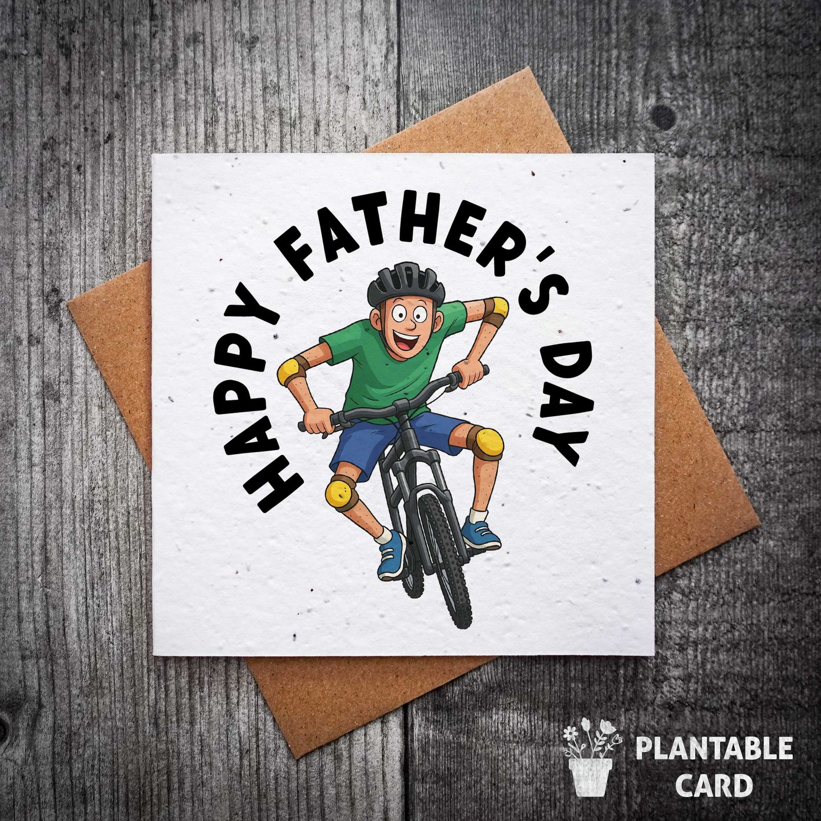Happy Fathers Day Bike Plantable Father's Day Card