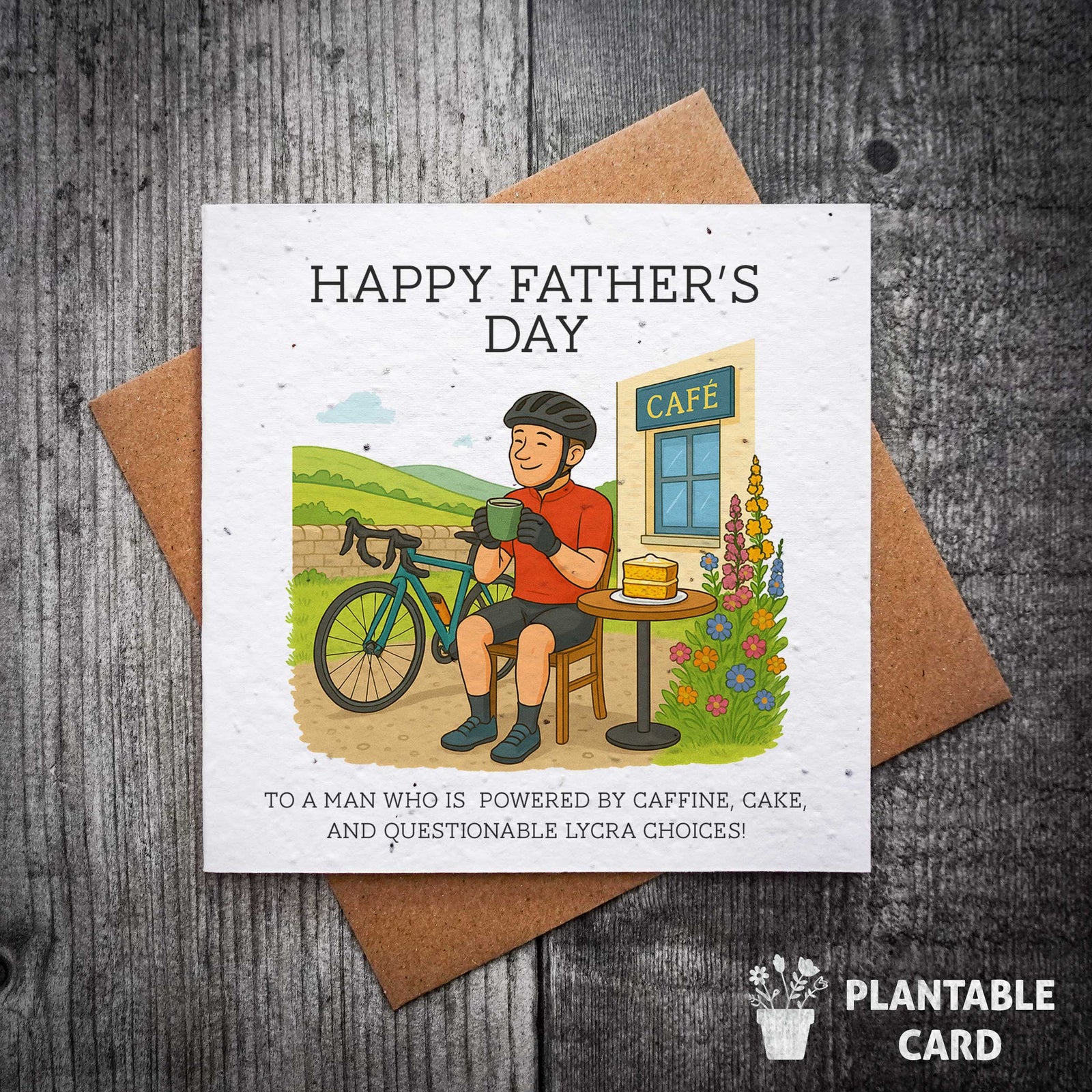Questionable Lycra Choice Plantable Father's Day Card