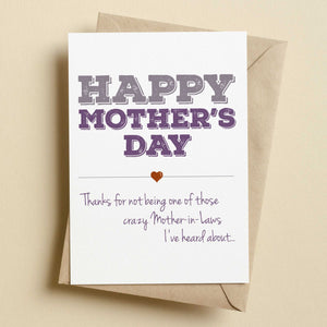 Happy Mother's Day Card - Crazy Mother-in-Law