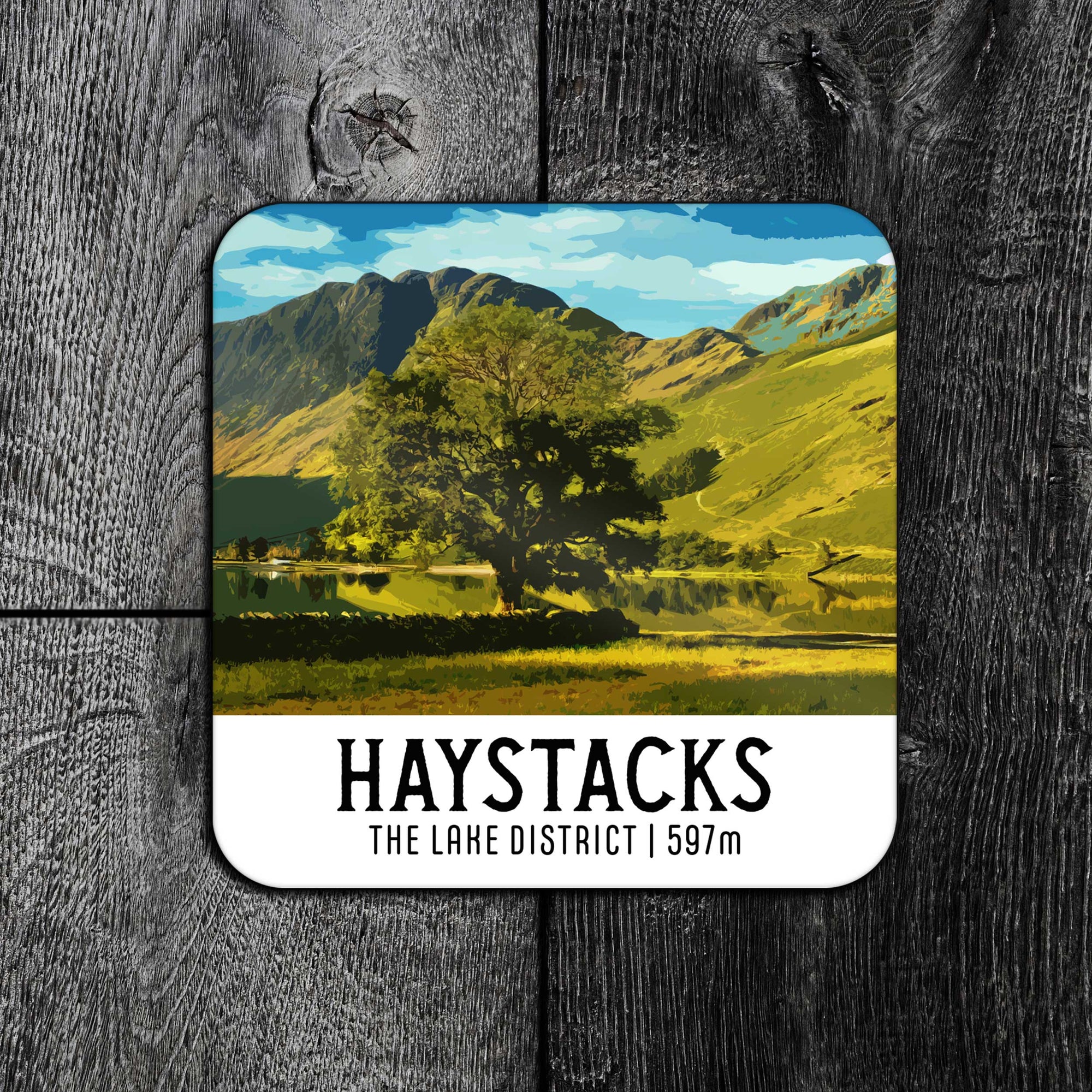 Charming Lake District: Haystacks Fell Travel Poster Coaster