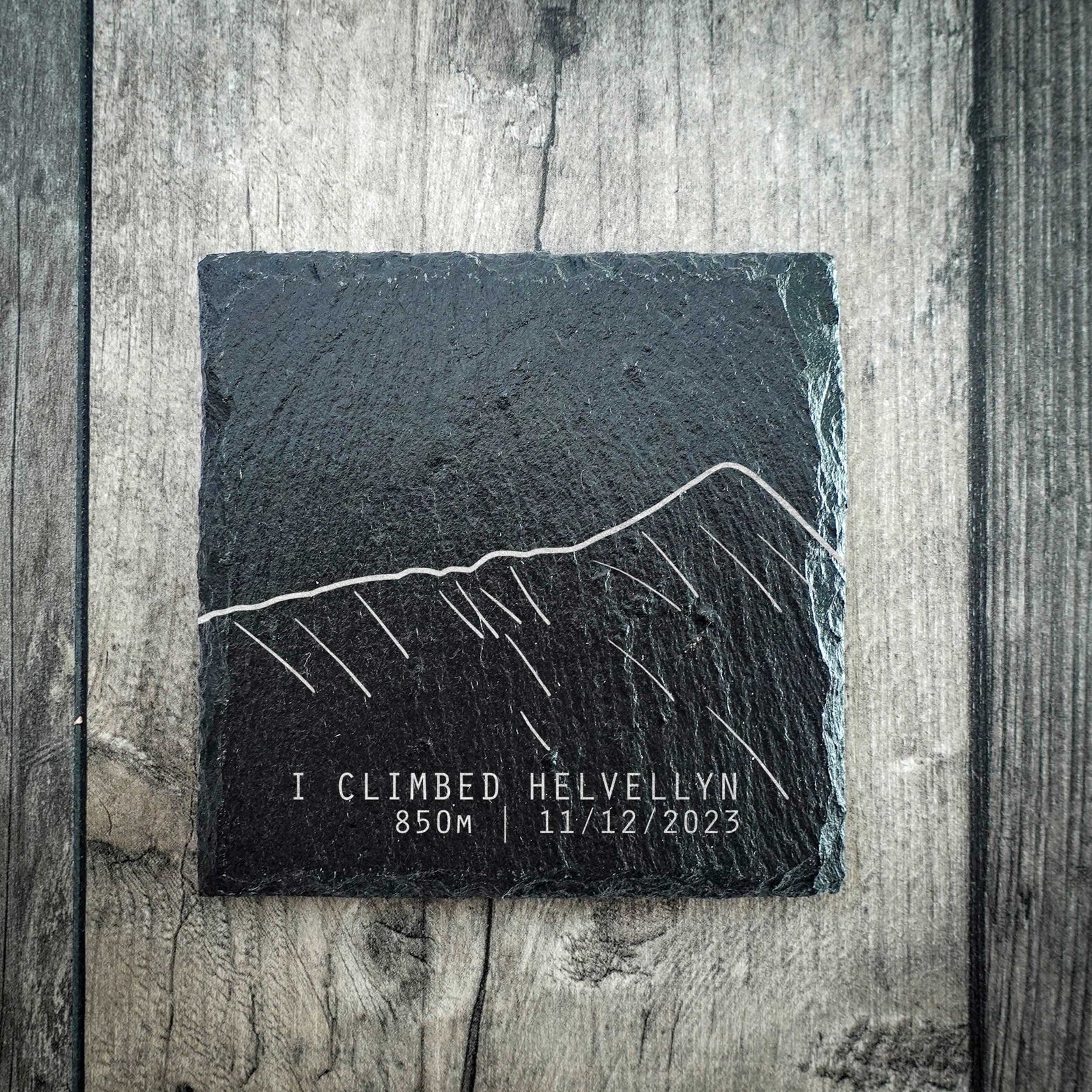 Personalised I Climbed Helvellyn Slate Summit Coaster