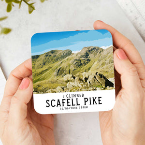 I Climbed Scafell Pike Personalised Summit Coaster | Travel Poster Style
