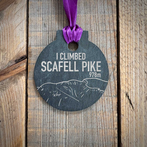 Lake District Summit Laser Engraved Slate Medals – Skiddaw, Helvellyn, Blencathra & More