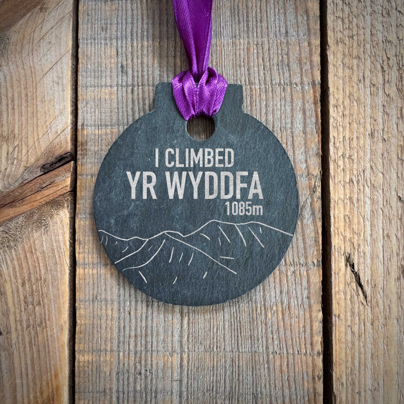 I Climbed Snowdon Laser Engraved Slate Medal | Yr Wyddfa Medal