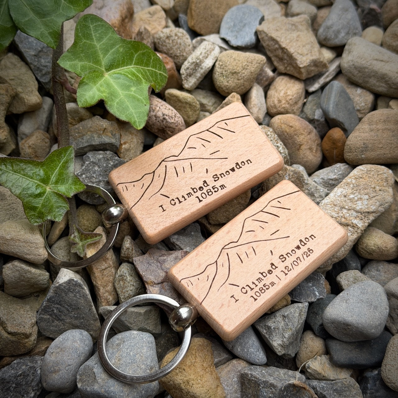 I Climbed Snowdon Laser Engraved Wooden Key Ring | Personalised