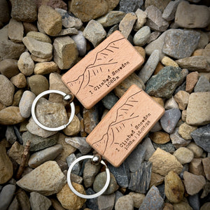 I Climbed Snowdon Laser Engraved Wooden Key Ring | Personalised