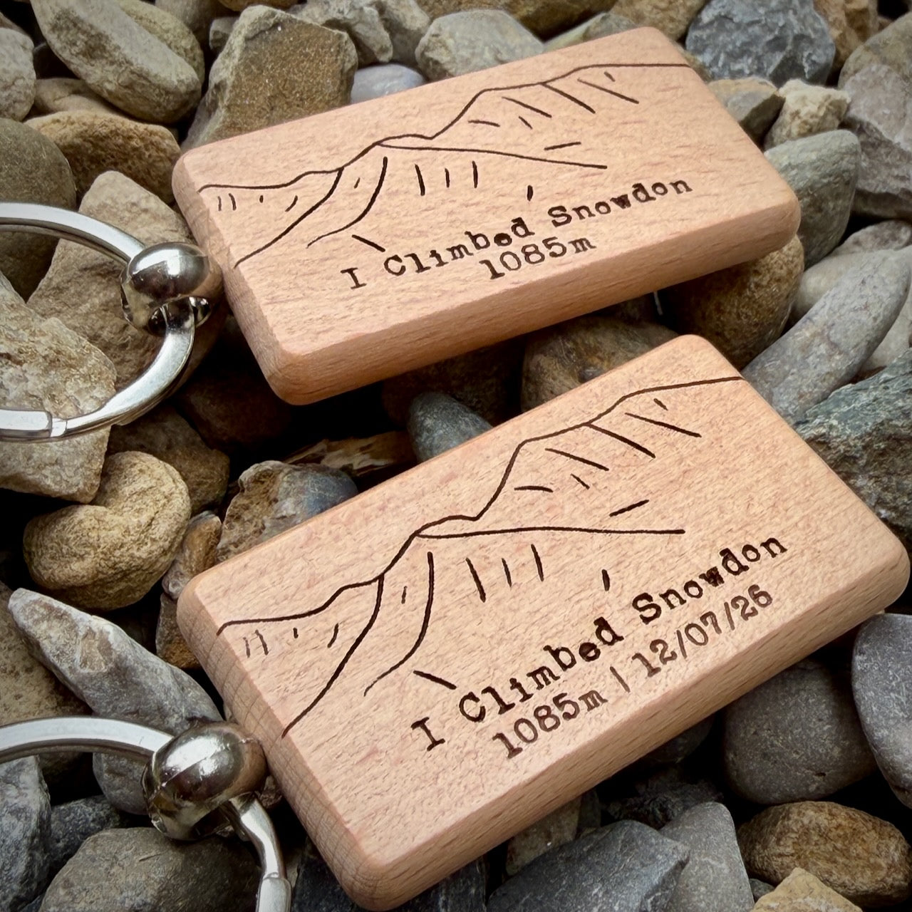 I Climbed Snowdon Laser Engraved Wooden Key Ring | Personalised