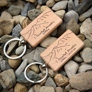 I Climbed Snowdon Laser Engraved Wooden Key Ring | Personalised