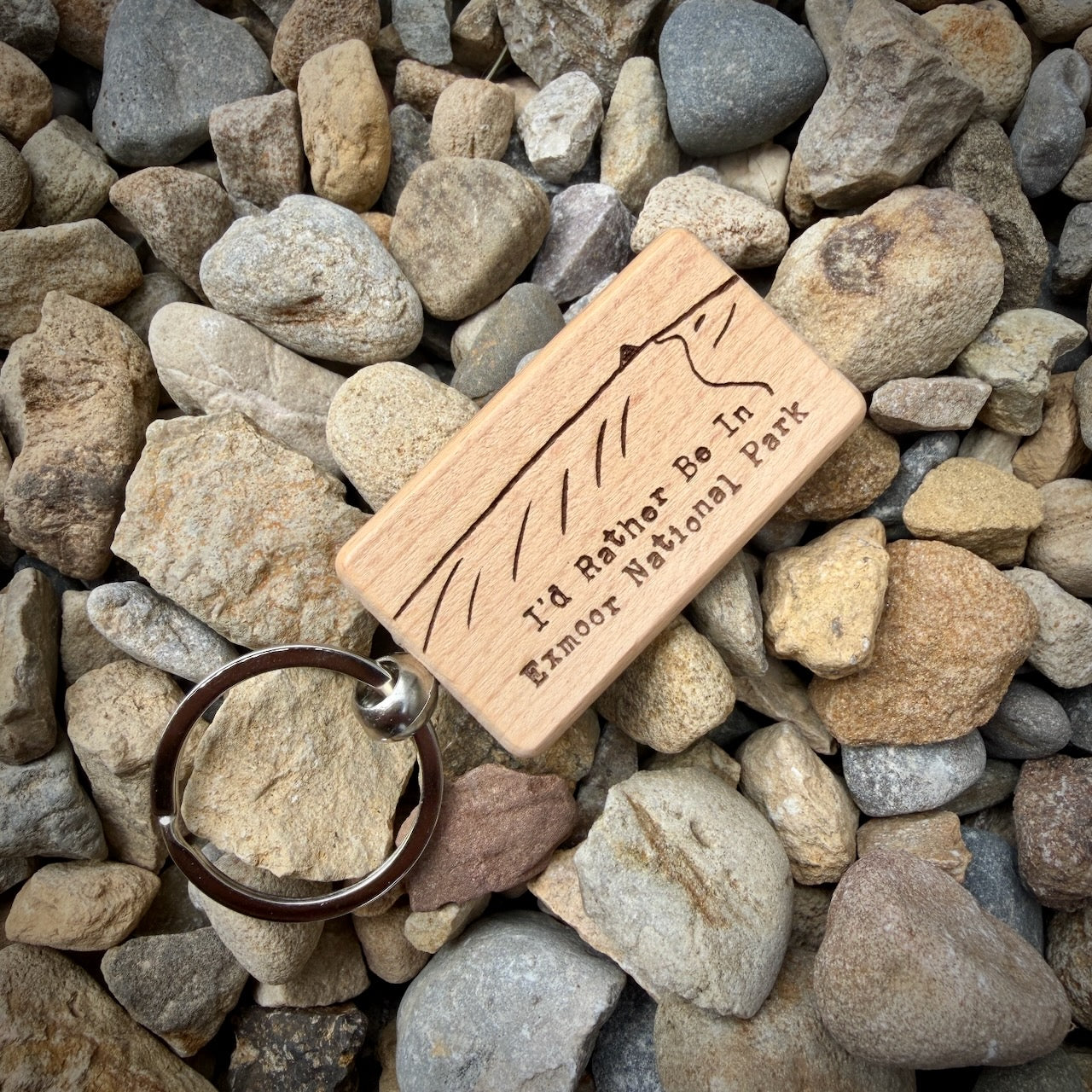 I'd Rather Be In Exmoor National Park Laser Engraved Wooden Keyring