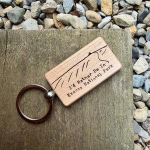 I'd Rather Be In Exmoor National Park Laser Engraved Wooden Keyring