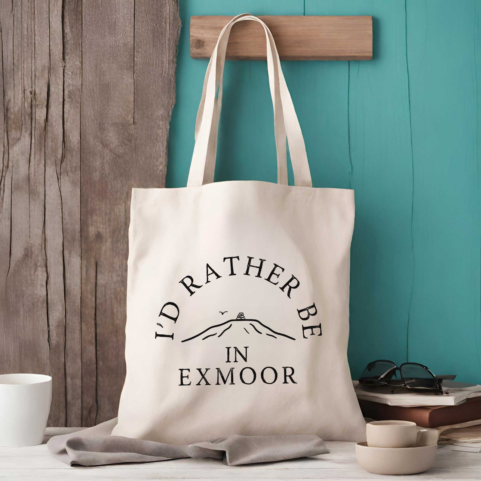 I'd Rather Be In Exmoor Tote Bag | Vintage Style Logo Tote Bag