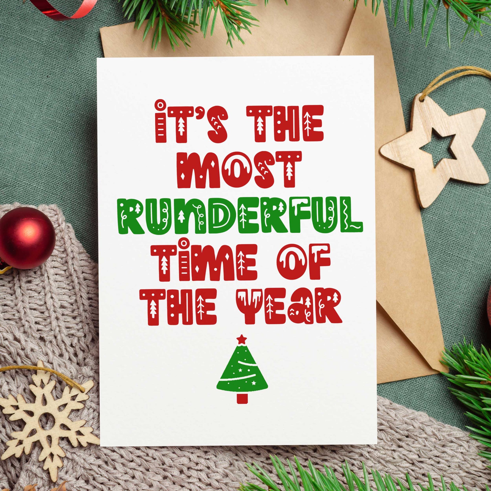 Its's The Most Runderful Time Of The Year - Running Christmas Card