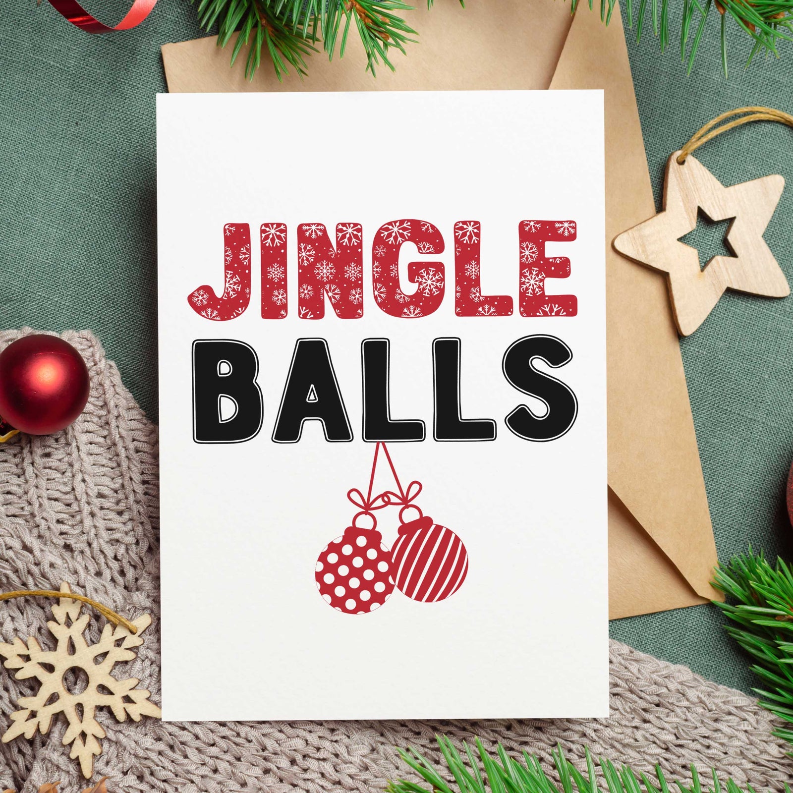 Jingle Balls Christmas Card