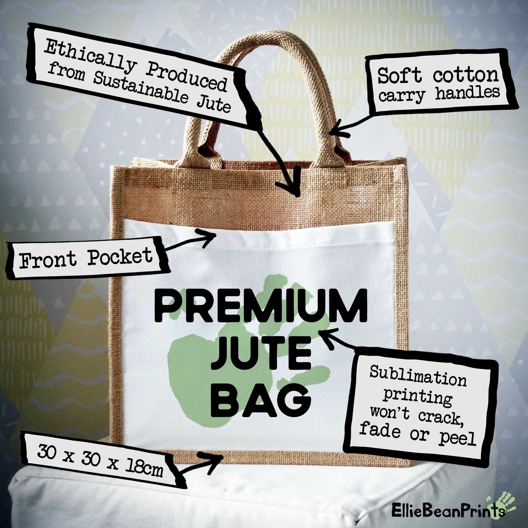 Personalised Teacher Jute Bag Premium Quality and Eco Friendly with EllieBeanPrints