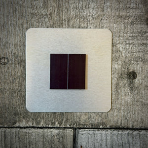 Aluminum magnet back example with square black magnet 