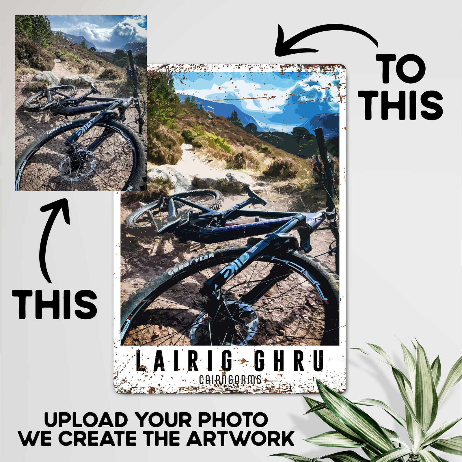 Personalised Vintage Travel Poster Metal Sign — Your Photo, Your Words, Our Artwork