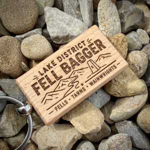 Lake District Fell Bagger Laser Engraved Wooden Key Ring