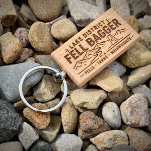 Lake District Fell Bagger Laser Engraved Wooden Key Ring