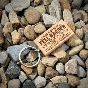 Lake District Fell Bagger Laser Engraved Wooden Key Ring
