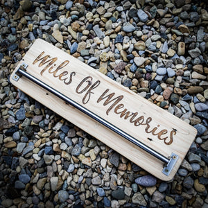 Mile Of Memories Laser Engraved Wooden Medal Rack - Rail Design