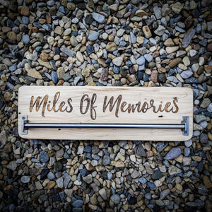 Mile Of Memories Laser Engraved Wooden Medal Rack - Rail Design