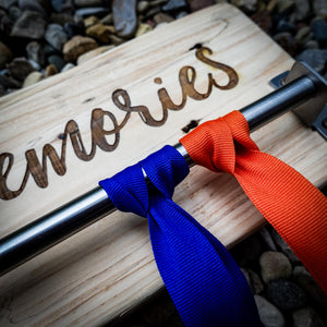 Mile Of Memories Laser Engraved Wooden Medal Rack - Rail Design