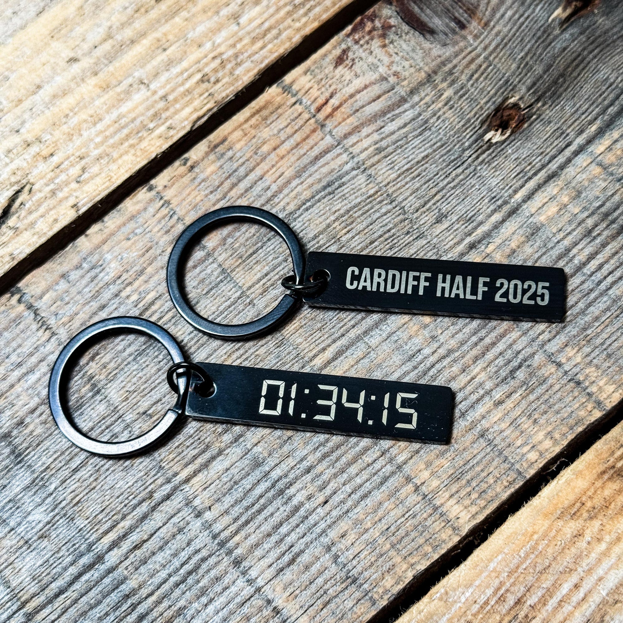 Official Cardiff Half Marathon Personalised Digital Race Time Keyring