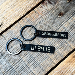 Official Cardiff Half Marathon Personalised Digital Race Time Keyring