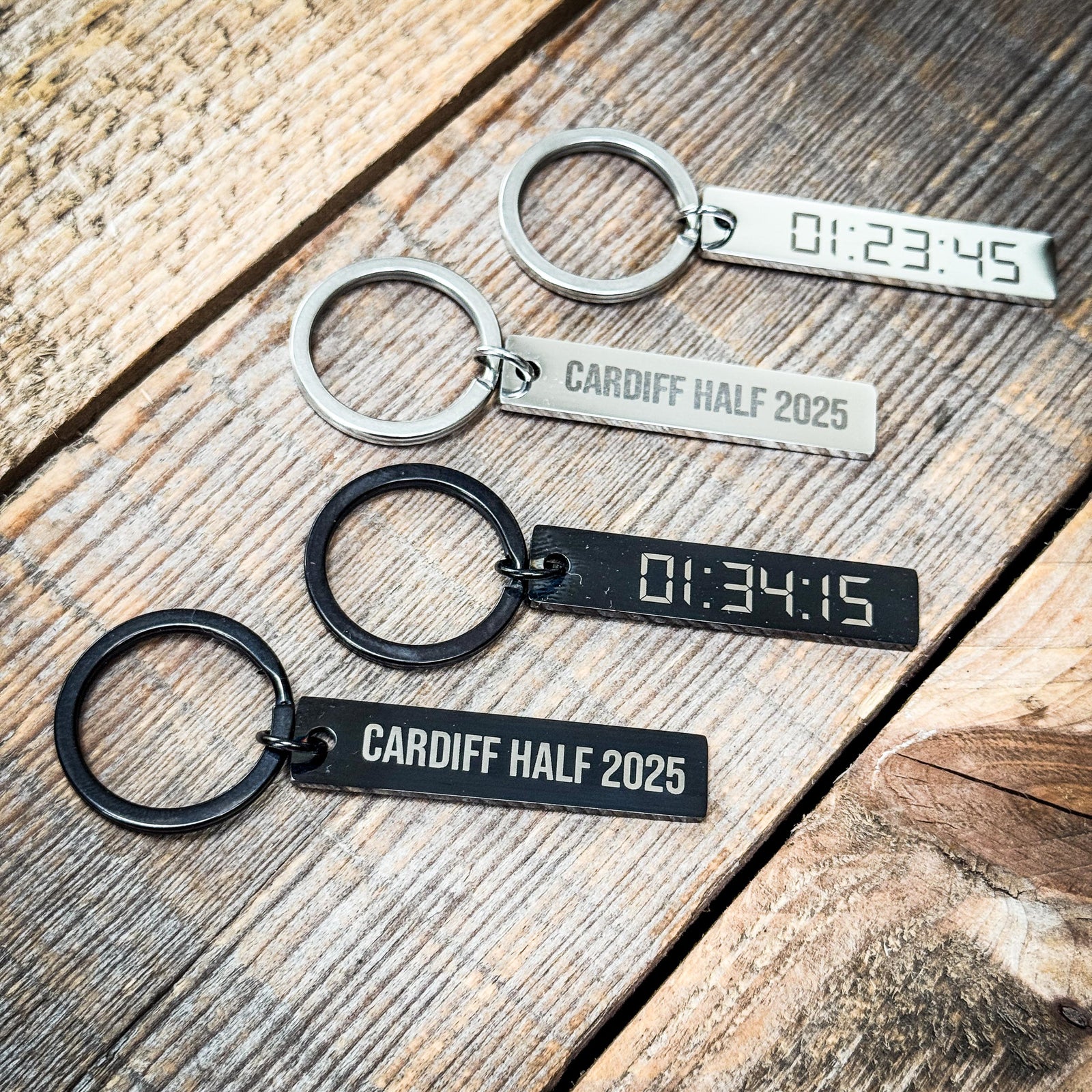 Official Cardiff Half Marathon Personalised Digital Race Time Keyring
