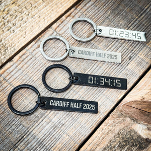 Official Cardiff Half Marathon Personalised Digital Race Time Keyring