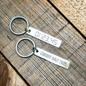 Official Cardiff Half Marathon Personalised Digital Race Time Keyring