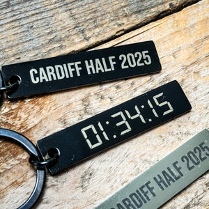 Personalised Digital Race Time Keyring | Any Race | Any Time