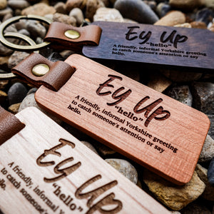 Yorkshire Quotes Wooden Keyring – Funny Sayings with Definitions