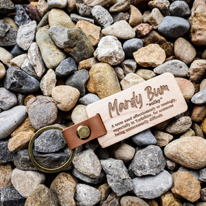 Yorkshire Quotes Wooden Keyring – Funny Sayings with Definitions