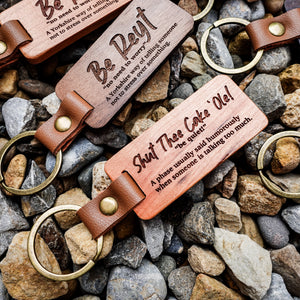 Yorkshire Quotes Wooden Keyring – Funny Sayings with Definitions