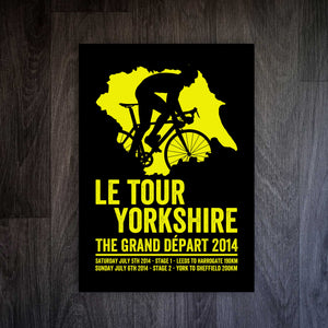 "La Grand Départ: Tour Yorkshire" Cycling Print - Commemorate the Start of the Tour de France in Yorkshire