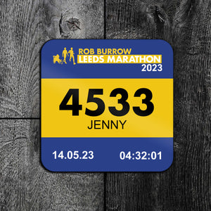 Rob Burrow Leeds Marathon Race Bib Coaster 2023