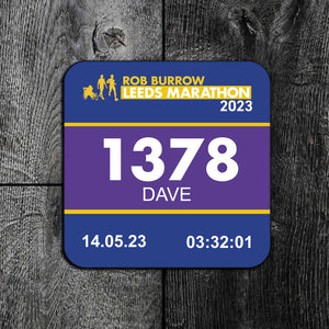Rob Burrow Leeds Marathon Race Bib Coaster 2023