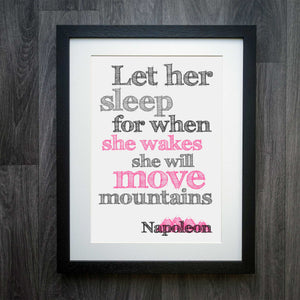 She Will Move Mountains Print: Inspire Your Nursery with Napoleonic Wisdom