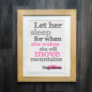 She Will Move Mountains Print: Inspire Your Nursery with Napoleonic Wisdom