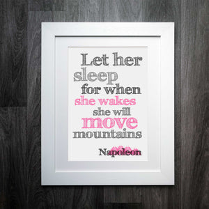 She Will Move Mountains Print: Inspire Your Nursery with Napoleonic Wisdom