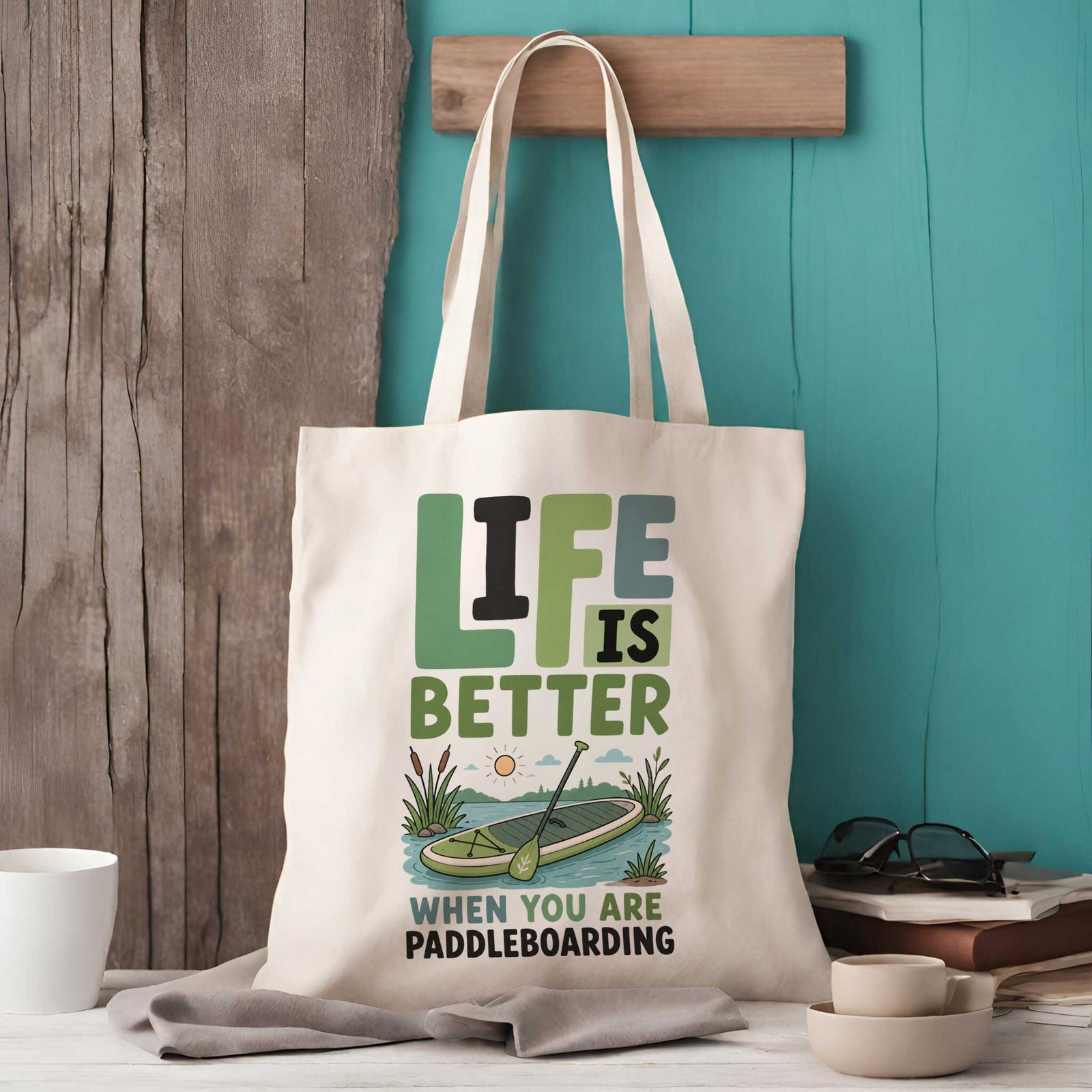 Life is Better When You Are Paddleboarding Tote Bag