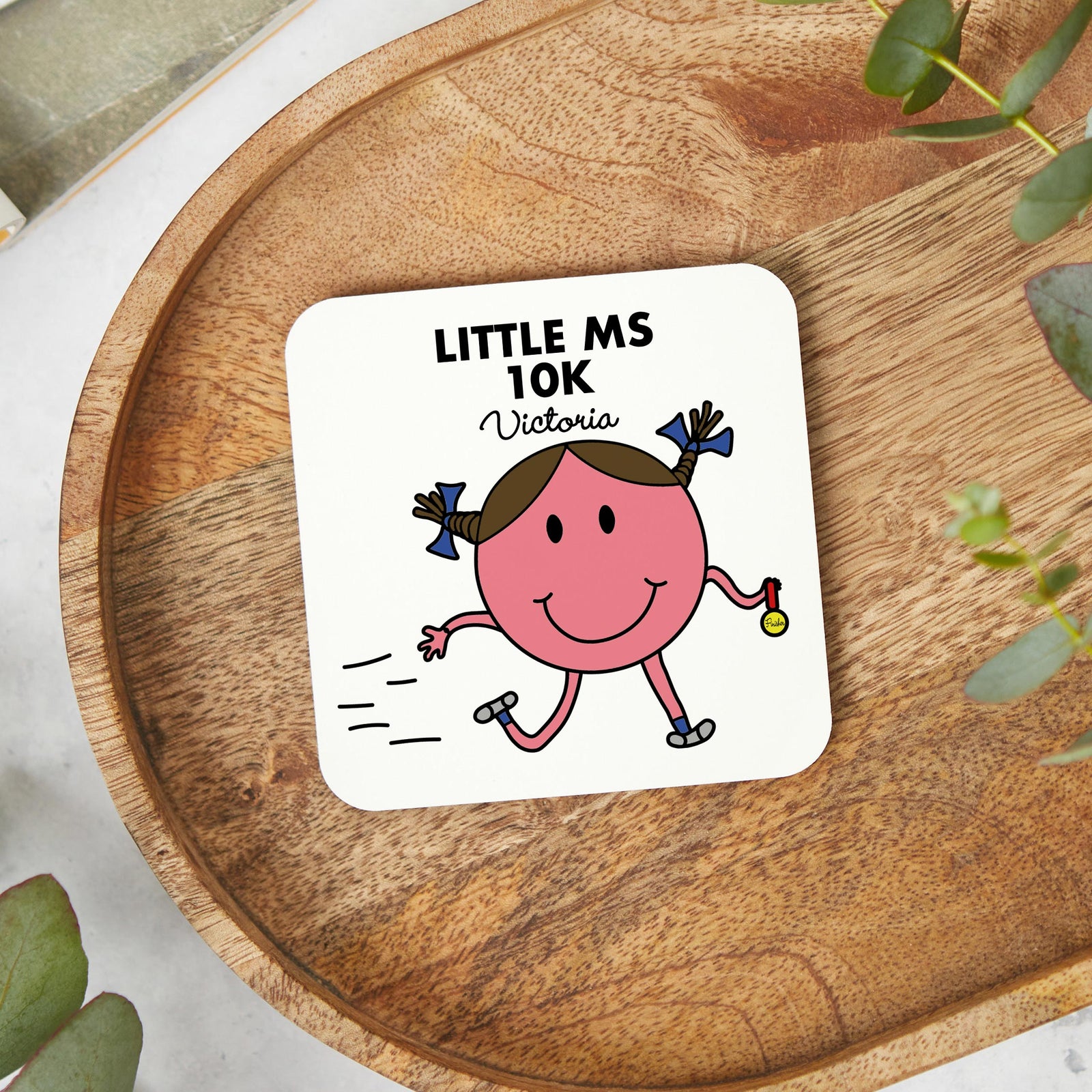 Little Ms Marathon/Half Marathon/Ultra Marathon/5K.... Personalised Running Coaster