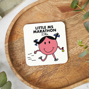 Little Ms Marathon/Half Marathon/Ultra Marathon/5K.... Personalised Running Coaster