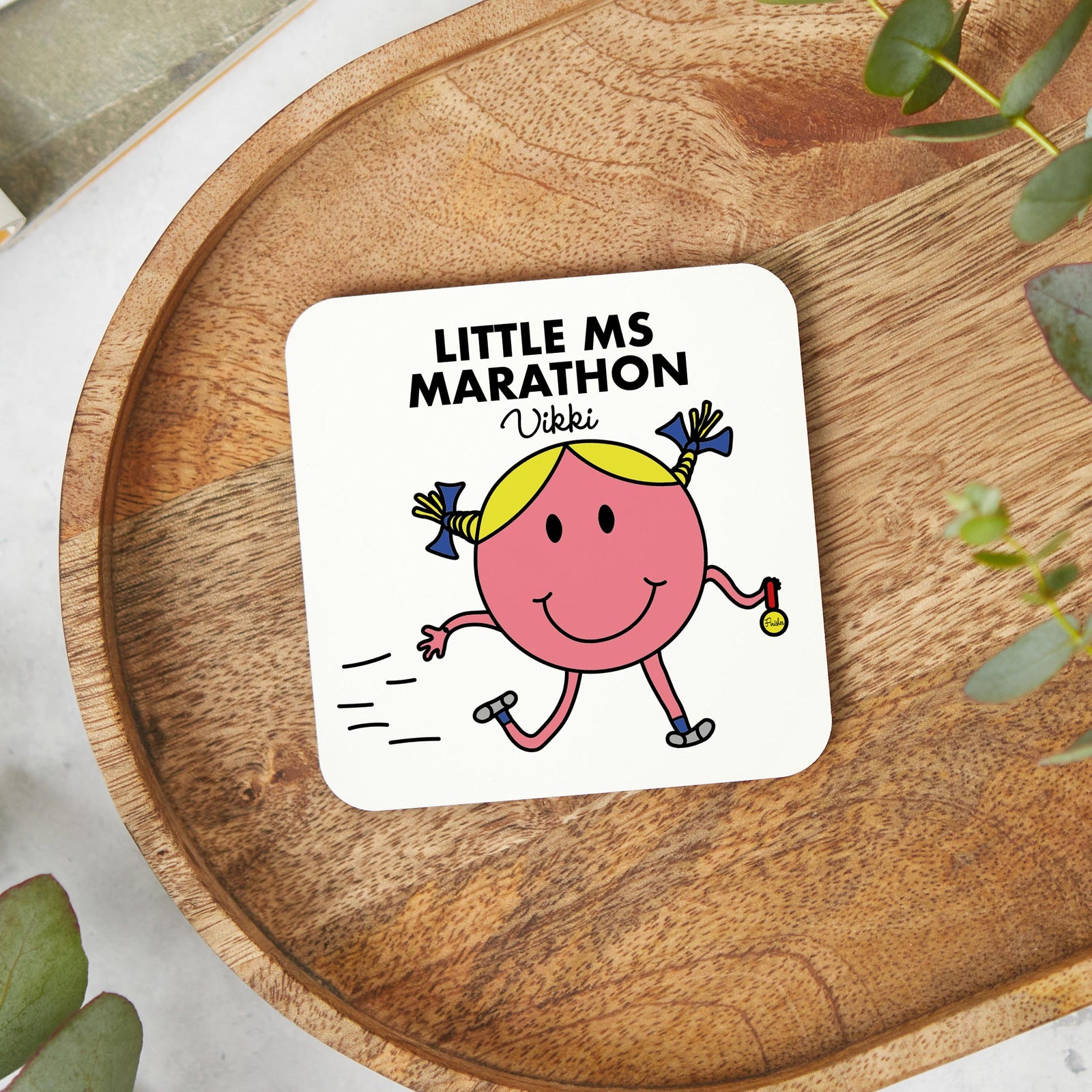 Little Ms Marathon/Half Marathon/Ultra Marathon/5K.... Personalised Running Coaster