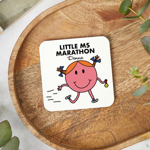 Little Ms Marathon/Half Marathon/Ultra Marathon/5K.... Personalised Running Coaster