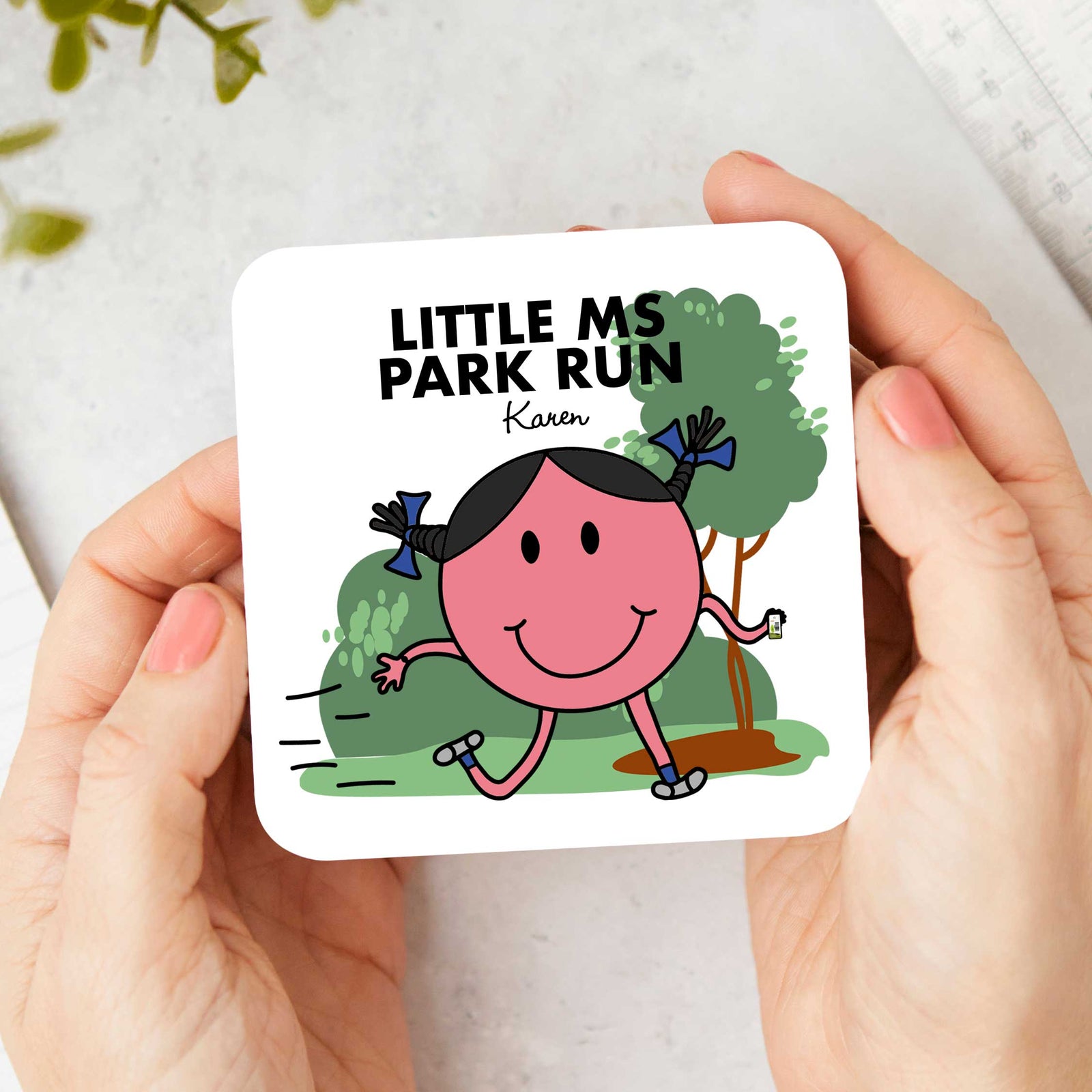 Little Ms Park Run Personalised Running Coaster