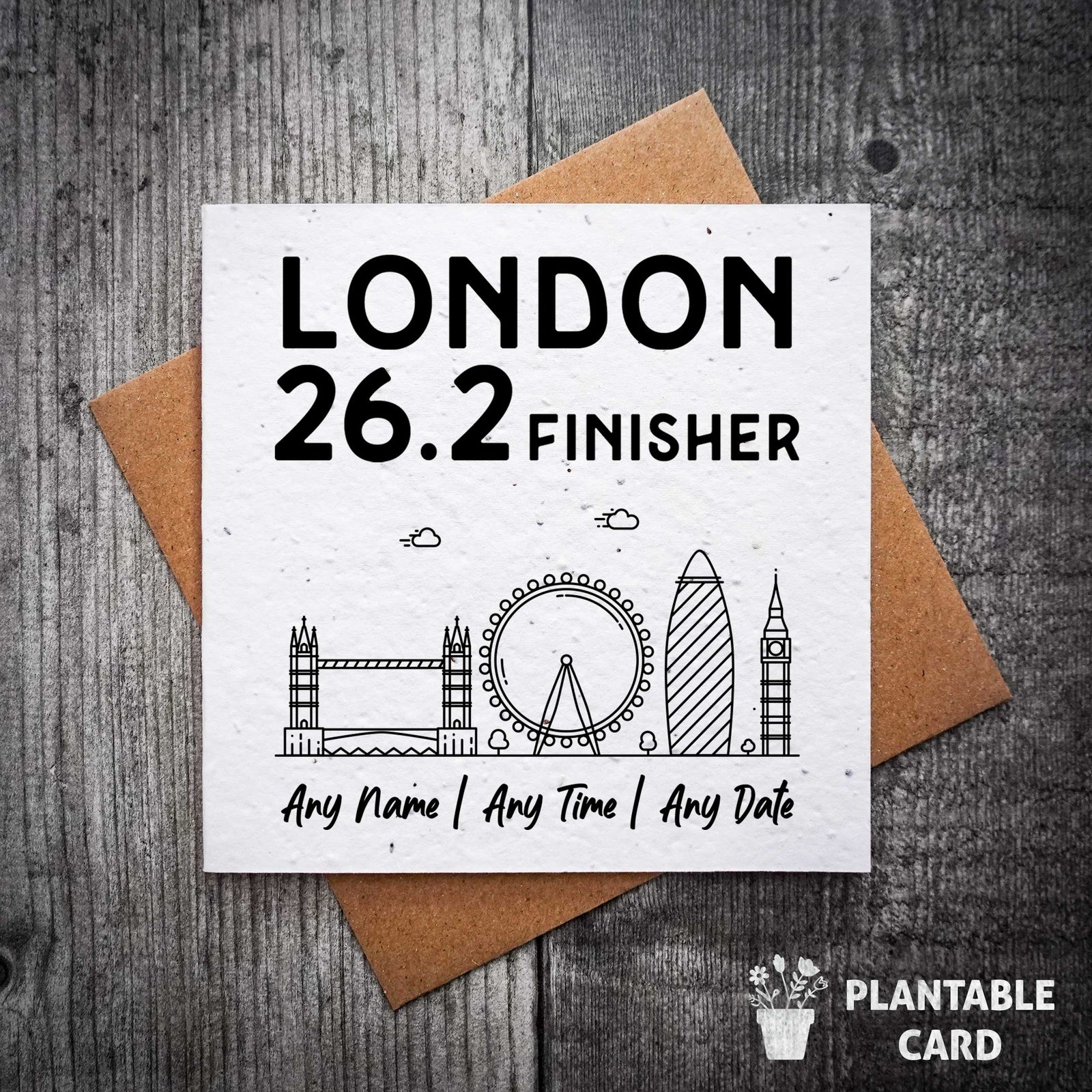 London 26.2 Finishers Plantable Card | Marathon Congratulations Card